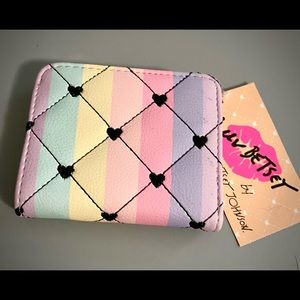 Betsey Johnson pastel rainbow wallet. NEW! With tag